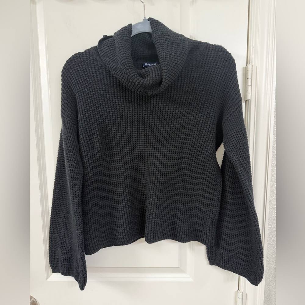 Splendid Charcoal Cowl Neck Sweater